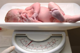 neonato sulla bilancia