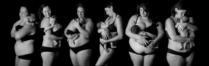 gruppo di donne in costume con neonati in braccio